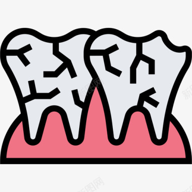 龋齿牙齿19线形颜色图标图标