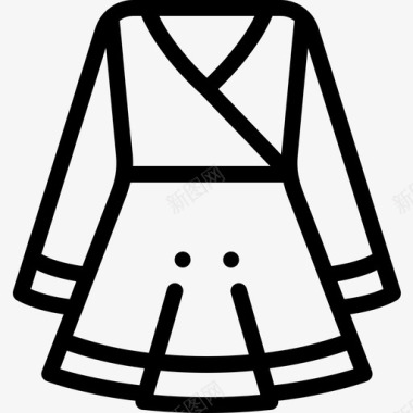 连衣裙秋季配件直纹图标图标