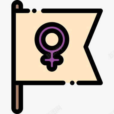女权主义女权主义12线性色彩图标图标