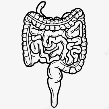 男子肠道问题肠腹部消化图标图标