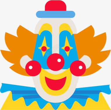 小丑小丑马戏团69扁平图标图标