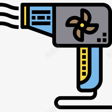 小清新电器吹风机家用电器13线性颜色图标图标
