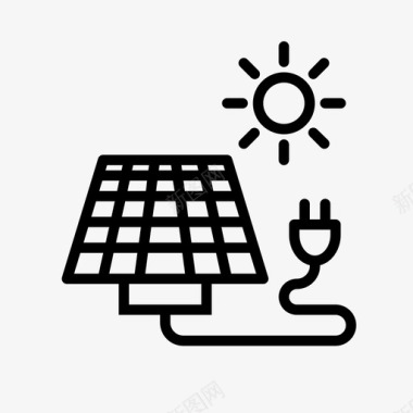 能源图标太阳能光伏可再生能源图标图标