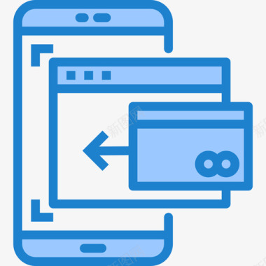 信用卡信用卡智能手机应用程序6蓝色图标图标