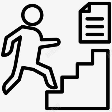 通往成功的道路职业阶梯概念职业晋升职业阶梯图标图标