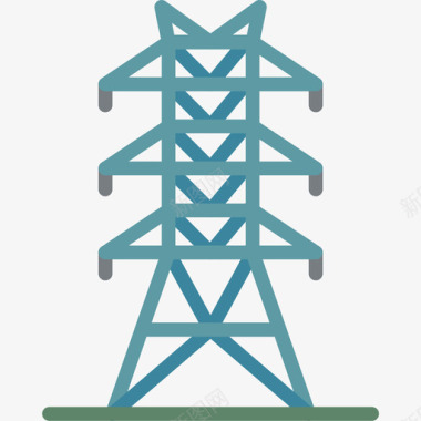 电杆九月能源3号扁平图标图标