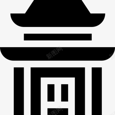 中国庙宇精神的15充满图标图标