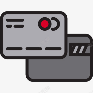 彩色水晶图标信用卡房地产128线性彩色图标图标