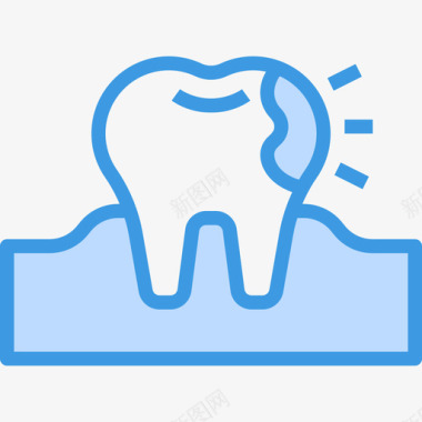 陨洞洞牙科34蓝色图标图标