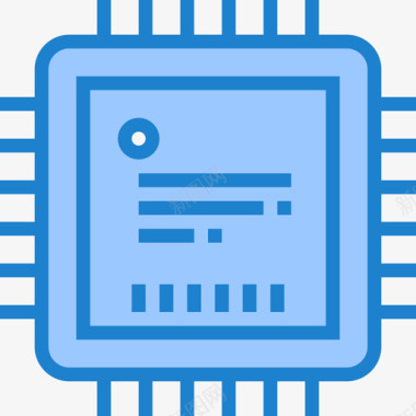 计算机处理器计算机硬件15蓝色图标图标