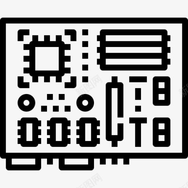 主板电脑配置主板计算机30线性图标图标