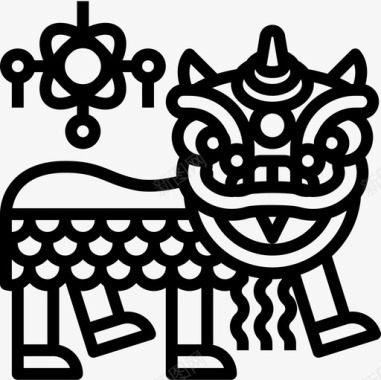 狮子中国传统1直系图标图标