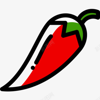 健康图标辣椒健康食品15色差图标图标