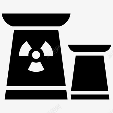 核工厂单元空气污染烟囱图标图标