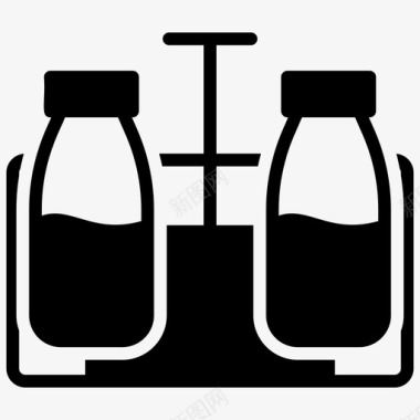 新生儿玻璃奶瓶牛奶玻璃瓶奶油牛奶乳制品图标图标