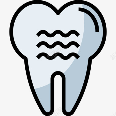 牙齿图标坏的牙齿护理22线性颜色图标图标