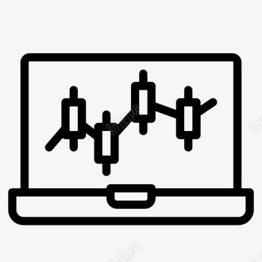 交易分析笔记本电脑图标图标