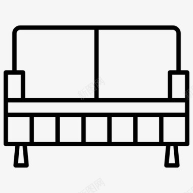 沙发蒲团一套室内线图标图标