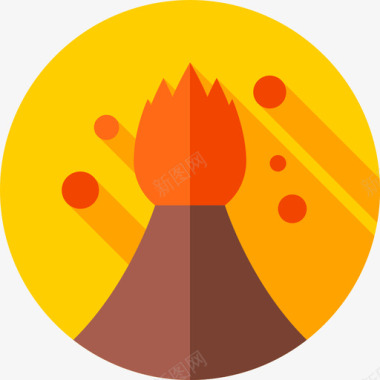火山火山自然灾害30平坦图标图标