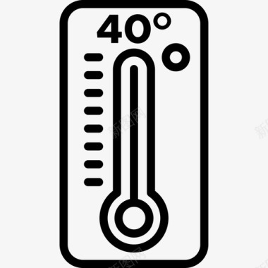 高温217天气线性图标图标