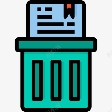 垃圾桶文件和文件夹3线性颜色图标图标