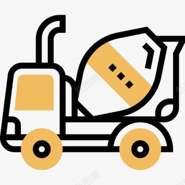 货物运输车辆2黄色阴影图标图标