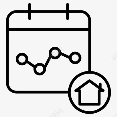 水墨房产素材日历日期住宅图标图标