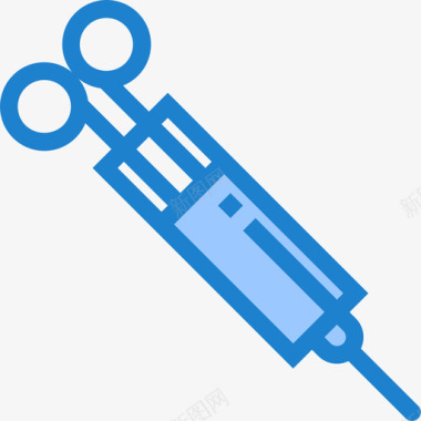 蓝色SGS图标注射器卫生保健27蓝色图标图标