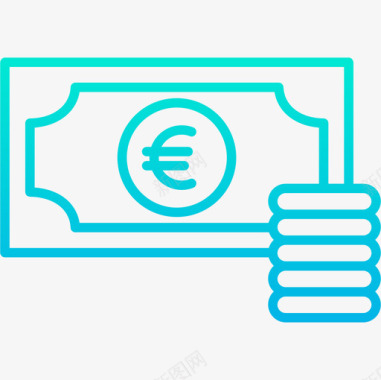 欧元图标欧元金融119梯度图标图标