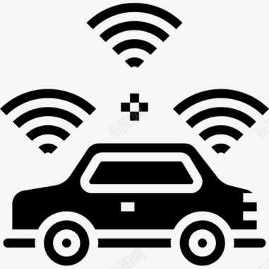 传感器停车传感器智能汽车2字形图标图标