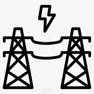 电流传感器供电杆电流传输铁塔图标图标
