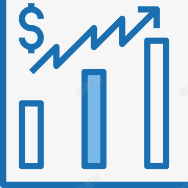 金融蓝色增长银行和金融7蓝色图标图标