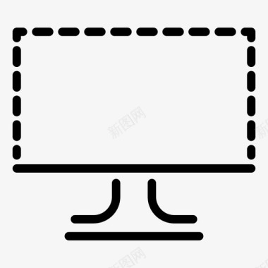无边框电视显示器条形图标图标
