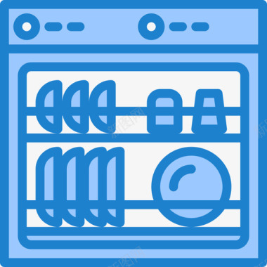 蓝色海报洗碗机家用电器12蓝色图标图标