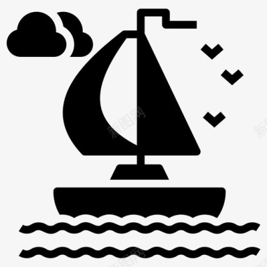 船远洋帆船快船帆船图标图标