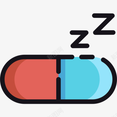 五星级睡眠医疗保健睡眠8线性颜色图标图标