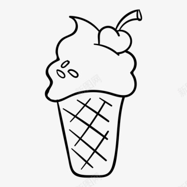 蛋卷冰淇淋蛋卷甜点图标图标