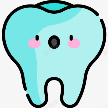 牙齿健康57线性颜色图标图标