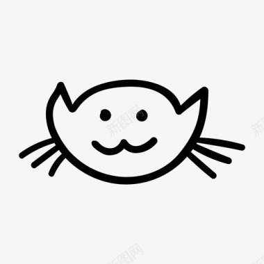 手绘猫掌猫涂鸦卡通手绘图标图标