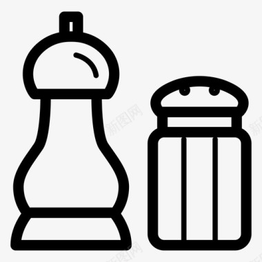 盐和胡椒瓶洒器具图标图标