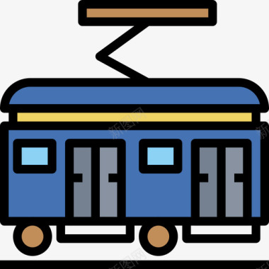 公交地铁标识地铁现代都市2线条色彩图标图标