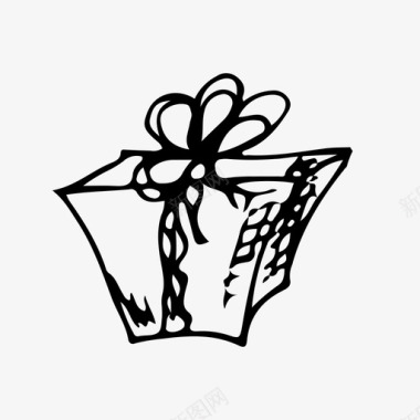 彩带礼品盒生日礼物图标图标