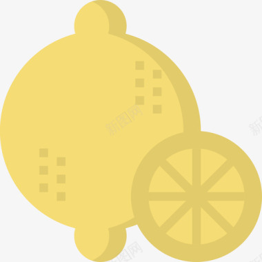 柠檬水果派对64平淡图标图标