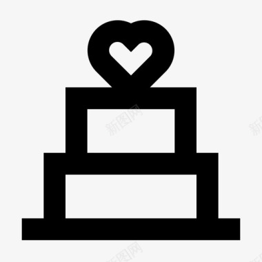 爱情与浪漫烘焙食品蛋糕图标图标