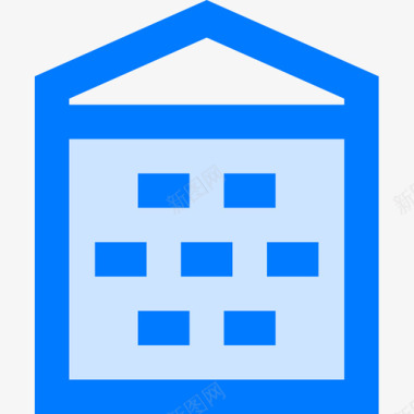 建筑物养蜂场15蓝色图标图标