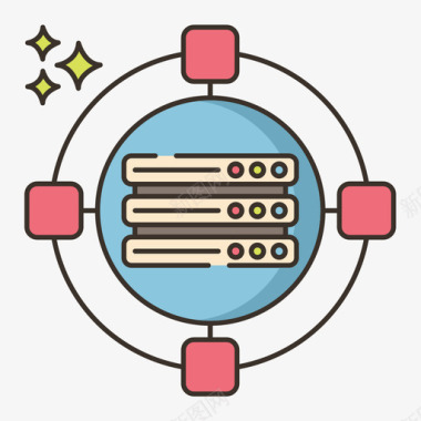 服务器服务器数据分析12线性颜色图标图标