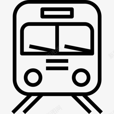 公交地铁标识地铁现代城市线性图标图标
