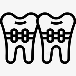 牙列牙套牙列29线形图标高清图片