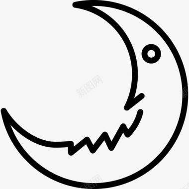 可怕的月亮万圣节恐怖图标图标
