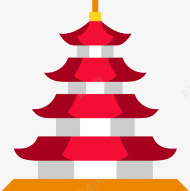 中国传统佳节宝塔中国传统2扁平图标图标